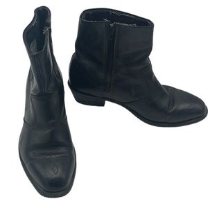 Double H Black Leather Side Zip Western Boots Men Size 10.5 BLEMISH